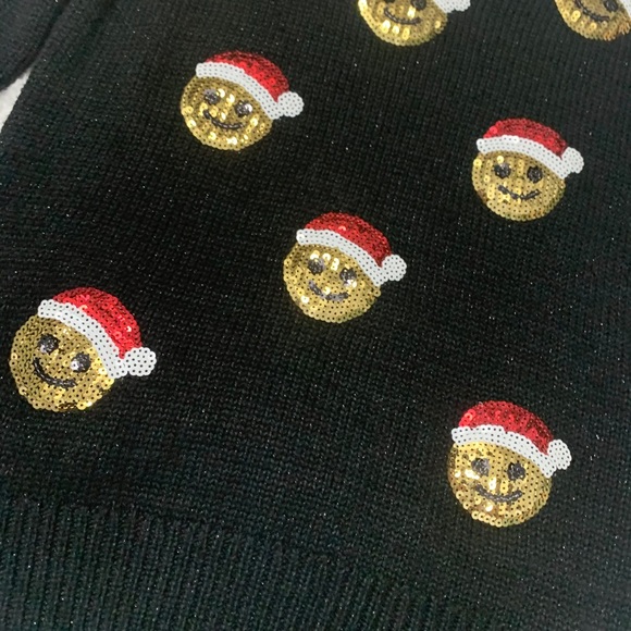 Justice Sequin Santa Emoji Sweater - Picture 2 of 3